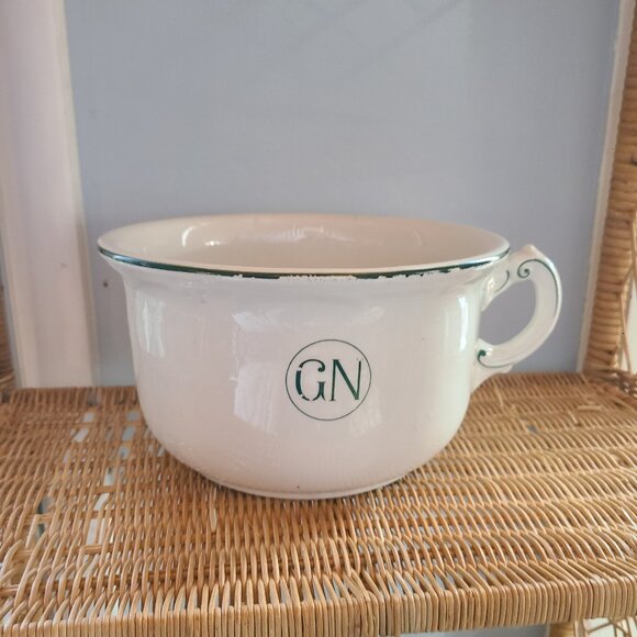 Great Northern Rare ANTIQUE VINTAGE Chamber Po White W/ Green Lettering 1930's - Picture 1 of 7